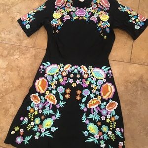 NWT ASOS Premium Mini Embroidered Dress - Black